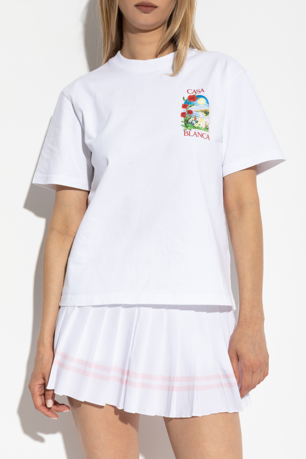 Biały T-shirt z nadrukiem Casablanca - Vitkac Polska